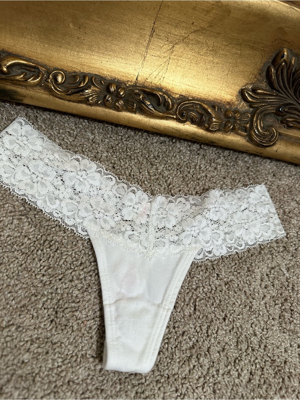 New Pink Victoria's Secret 2010 Extra Low Rise Bikini Size XS White Lace